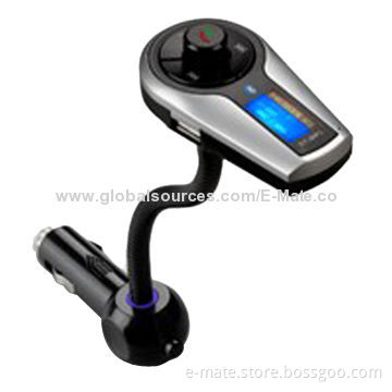 Car Bluetooth FM Transmitter with Standard Digital and RF Steering Wheel Remote Control